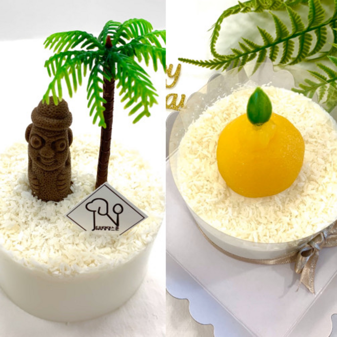 제주댕댕스푼 제주도 강아지 케이크 애견 생일 파티 선물 Made in JEJU, 1개, 한라봉미니개이크, 제주산무항생제닭가슴살(기본)