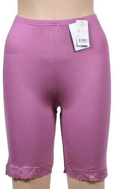 교복 레깅스 무지 부드 텐셀 챠밍 5부레이스 L(90) 보라