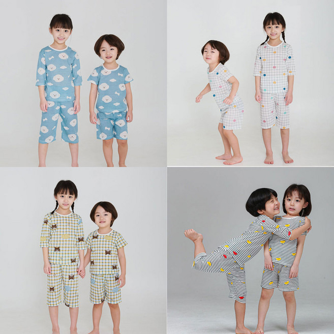 국산 쟈가드 5부. 7부 실내복 6종 (택1) 유아 아동 주니어 내의 내복 잠옷