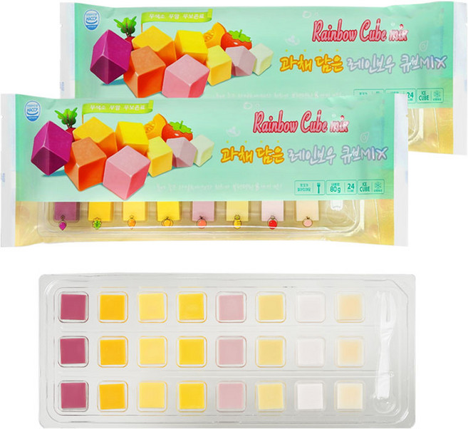 레인보우 과일큐브치즈 단품 2팩 구성 [과채담은 레인보우큐브MIX 2팩], 2개