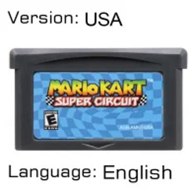 GBA 게임 카트리지 32 비트 비디오 게임 콘솔 카드 Land 4 Supe mari Advance Super Mari Bros Kart Luigi Saga Party for GB, Mario Kart USA, 18) Mario Kart USA
