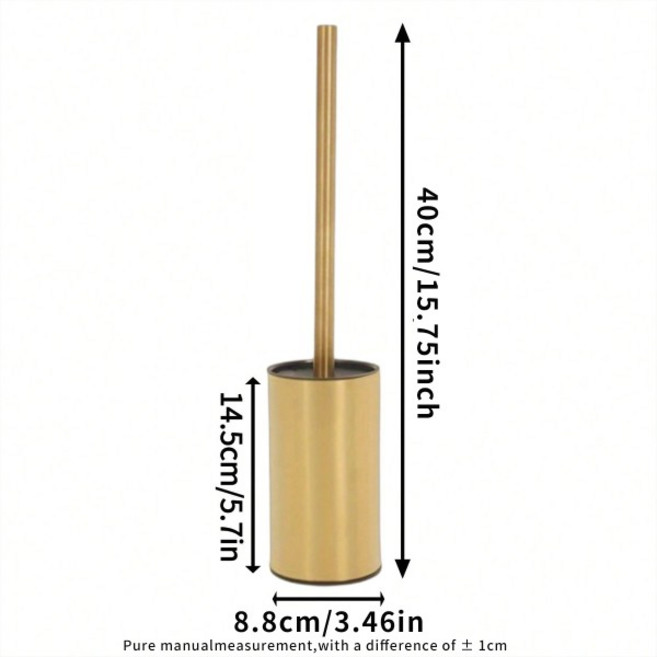 304 스테인레스 스틸 긴 손잡이와 욕실 철저한 청소를 위한 견고한 베이스가 있는 황금색 원형 변기 브러시