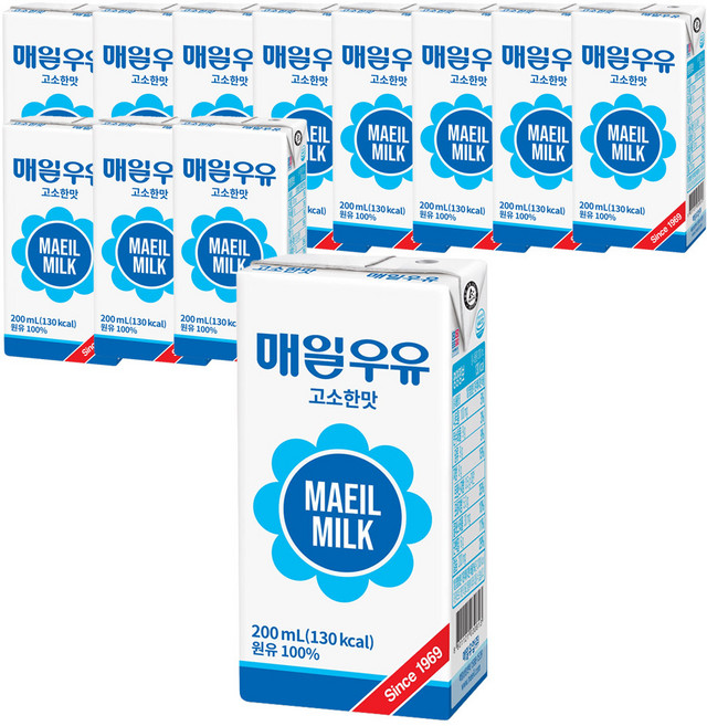 매일유업 멸균우유 고소한맛, 12개, 200ml