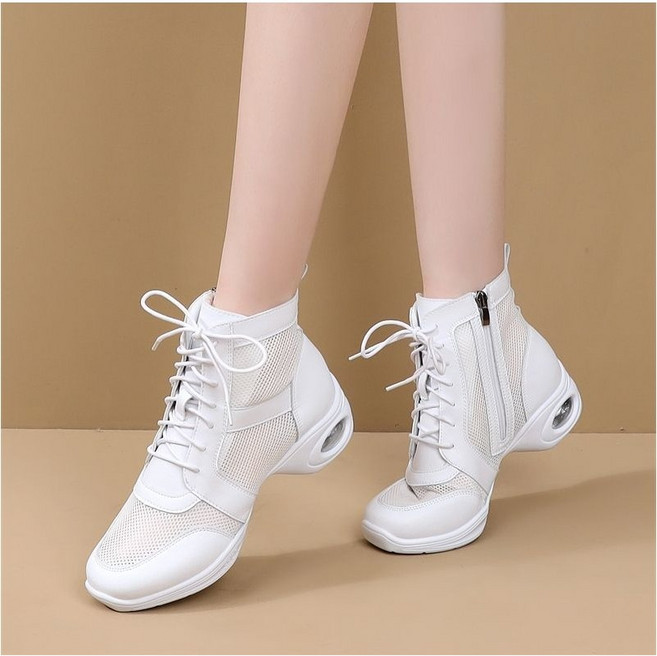 블라벨리 하이탑 여성댄스화 스포츠댄스슈즈 메쉬 댄스부츠 에어로빅화 라인댄스화ZH5821, 230, 화이트