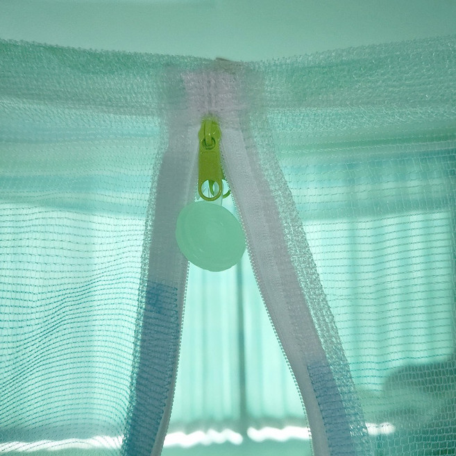 지웰리빙 지퍼 출입문 모기장 사각 침대 국산대형모기장(설치부자제포함), 투톤