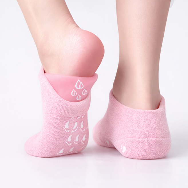 아즈몰 실리콘 젤 보습 양말 발뒤꿈치 각질케어 수면양말, 1개