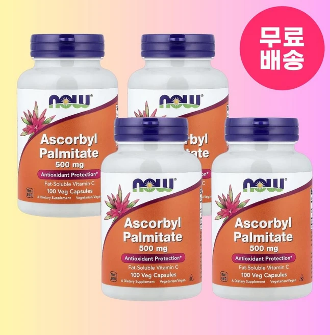 나우 푸드 아스코빌팔미테이트 500mg 베지 캡슐 100정 4개 - 쿠팡