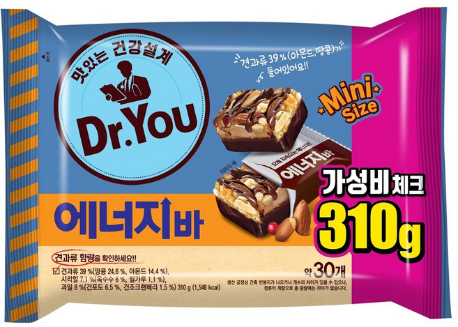 오리온 닥터유 에너지바 미니, 310g, 1개