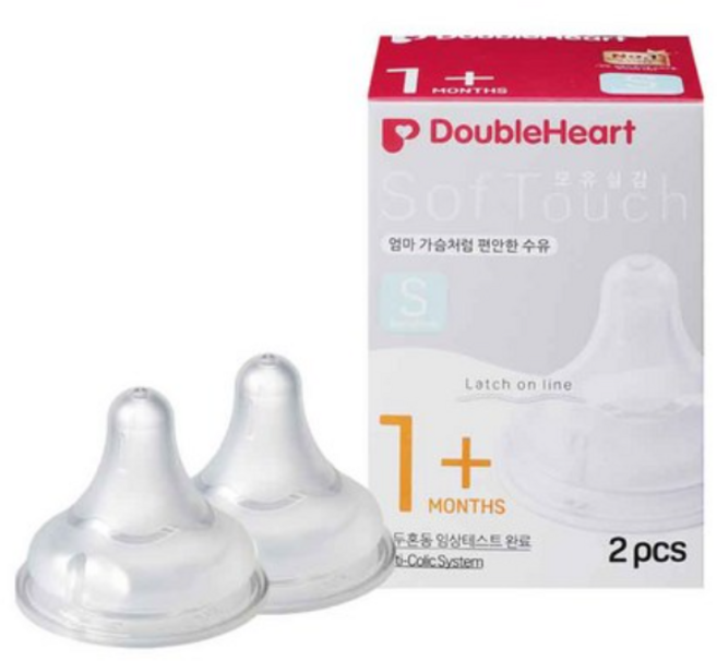 더블하트 소프트터치 모유실감 젖꼭지, M, 1세트
