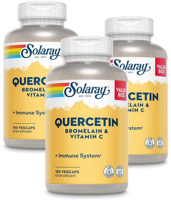 퀘르세틴 브로멜라인 솔라리 150정 3통 비타민C 이뮨, 3개
