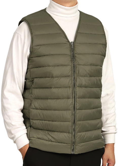 BFVD3702 버팔로 겨울 남성 V넥 경량 패딩조끼 등산 골프 작업복 사무실조끼