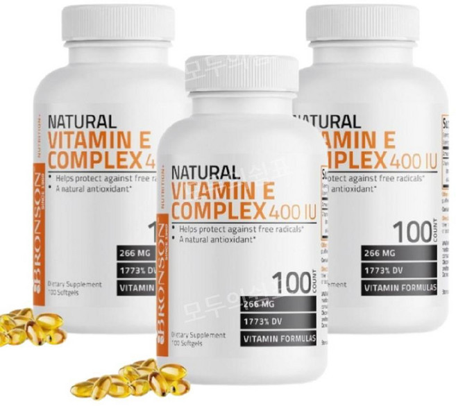 브론슨 비타민E 컴플렉스 Vitamin E 400IU 100정 3개 Bronson