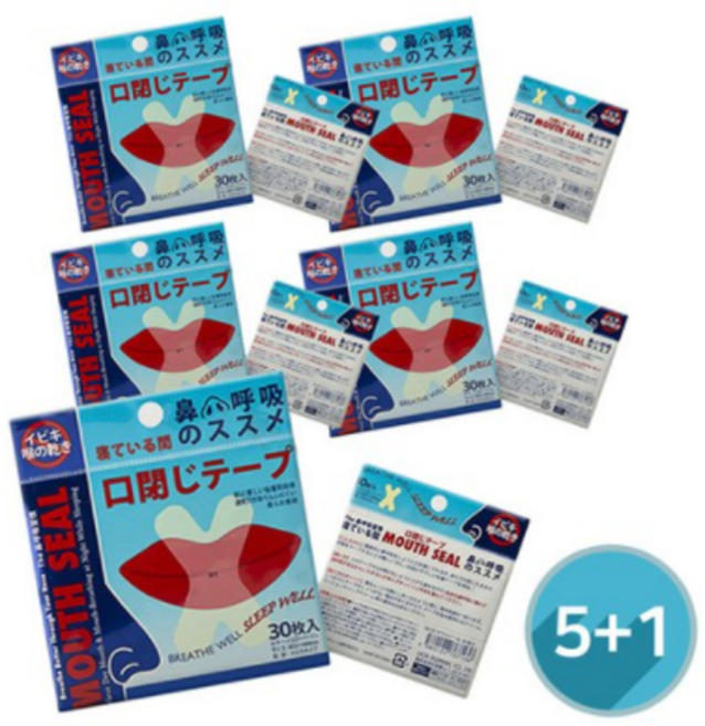 깊은 잠 편한 호흡 부드러운 입술테이프 30P, 6개