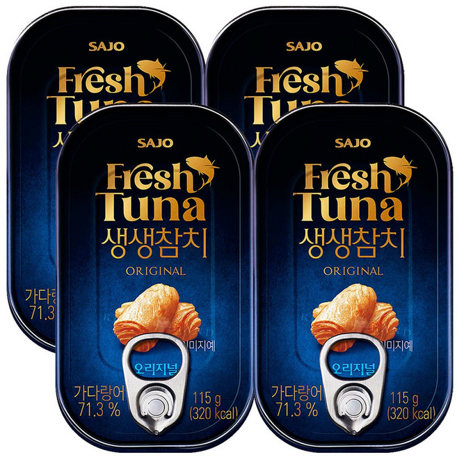 사조 통살 고급 생생 참치 오리지날, 115g, 4개