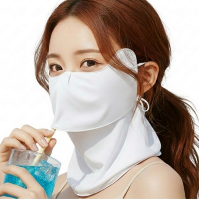 르쏘 자외선차단 골프 스포츠 자석 원터치 남녀공용 마스크, 1개, 화이트