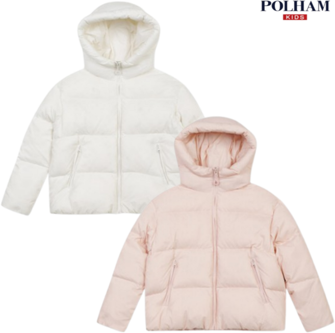 (백화점출고) 폴햄키즈 여아 패딩 겨울 한파 심플 디자인 따뜻하고 보온성우수 주니어 초등학생 외투 상의 덕다운점퍼