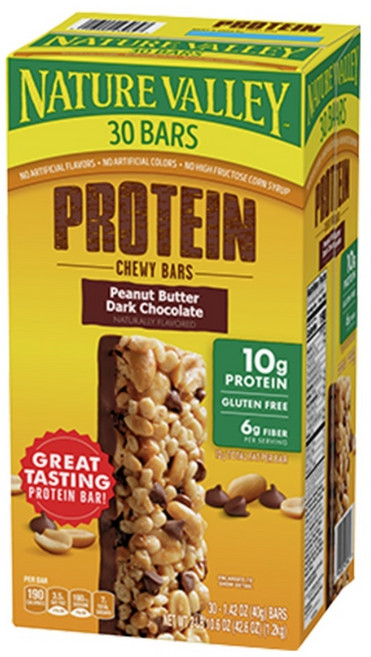 네이처밸리 프로틴 피넛버터 다크초콜릿, 40g, 30개