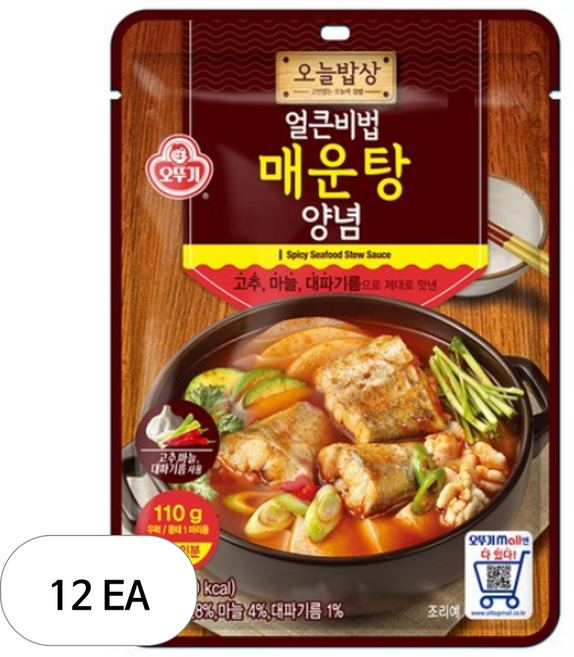 오늘밥상 얼큰비법 매운탕 양념 소스, 110g, 12개
