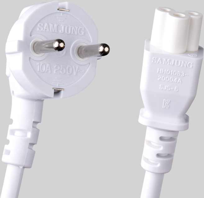 삼정 국산 AC 전원케이블 크로바 백색 코드, 3m, 1개