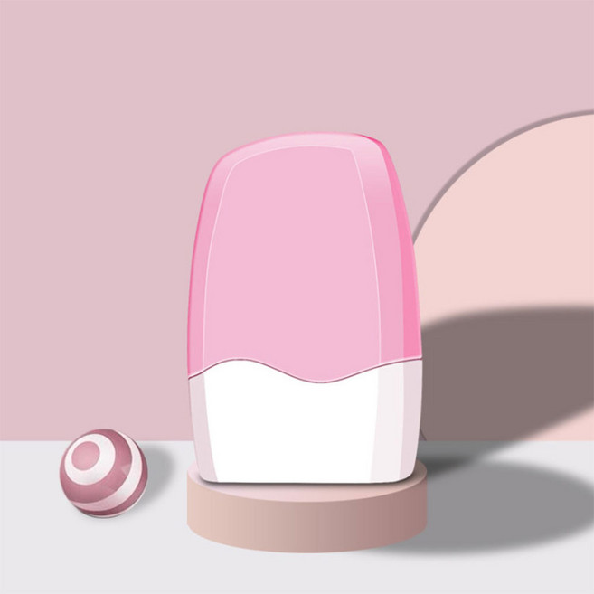 시큐리티 택배송장지우개 개인정보보호 유출방지 스탬프 청구서 영수증 우편물 문서 보안 롤러, 핑크+리필잉크 세트