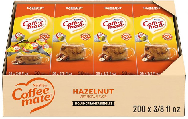 Nestle Coffee mate 커피 크림 오리지널 액상 크림 1회용 비유제 성분 냉장 필요 없음 박스당 50개(4팩)129944