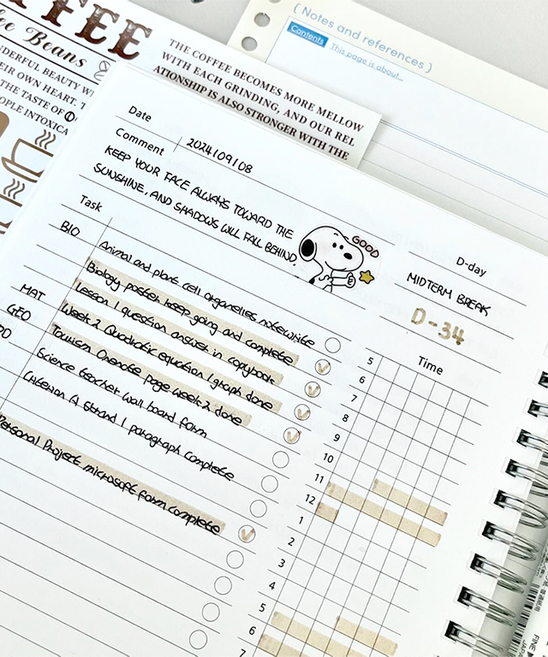 셋어레코드 2025 타임테이블 스터디플래너 학습 투두리스트 100Days 2P (2개), 셋어레코드 타임테이블 2개