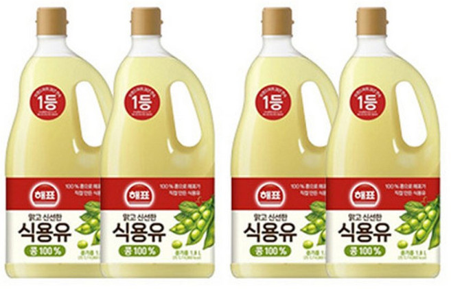 사조대림 해표 콩기름, 해표 식용유 1.8L x2개/콩기름, 2개, 1.8L