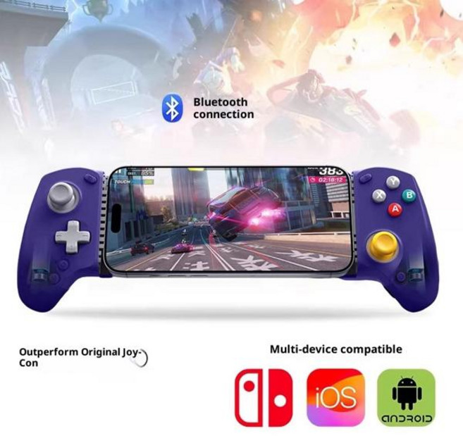 Abxylute S8 스트레칭 게임 컨트롤러 태블릿 게임 컨트롤러 안드로이드 Ios 블루투스 모바일 스트리밍 시뮬레이터 클라우드, [01] purple