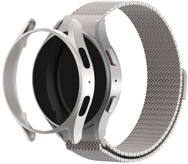 아이메이드잇 갤럭시워치 호환 밀레니즈루프 밴드 메탈 스트랩 케이스 세트, 스타라이트, 1개