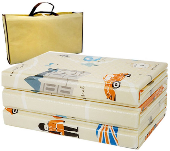 AMADA 3단 엠보싱 캠핑매트 + 가방 랜덤발송, 런던 베이지