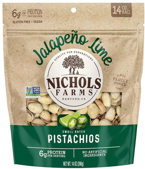 니콜스 팜스 인쉘 캘리포니아 피스타치오 한 단백질 스낵 천일염으로 구운 1LB