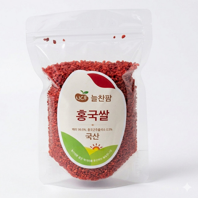늘찬팜 홍국쌀 홍국미 국산 붉은쌀, 1kg, 3개
