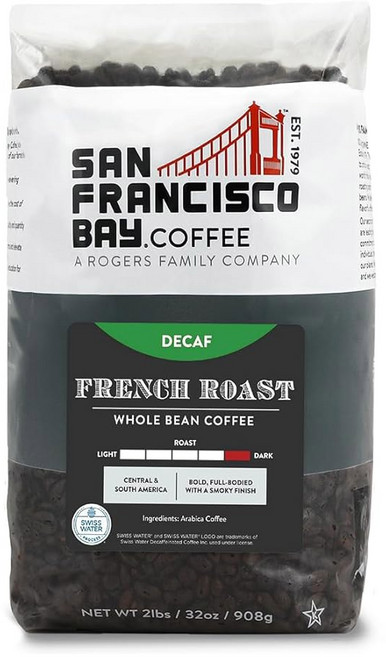 샌프란시스코 베이 커피 디카프 프렌치 로스트 통두 2LB 32온스 다크 스위스 워터 디카페인, DECAF French Roast, 32 Ounce (Pack of 1), 1개