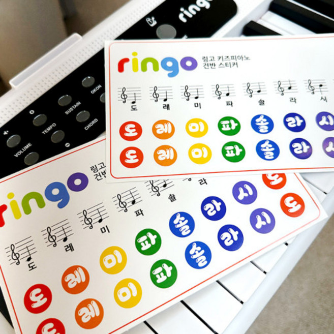 도레미 계이름 스티커 제거용이 (리무버블) 어린이 학원 교습소 학교 가정 교육, 1개, 컬러