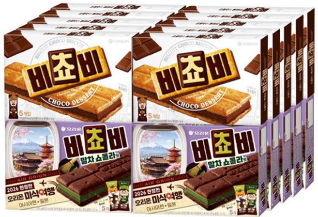 오리온 비쵸비 125g+말차쇼콜라 125g, 1세트, 각12개(총24개)