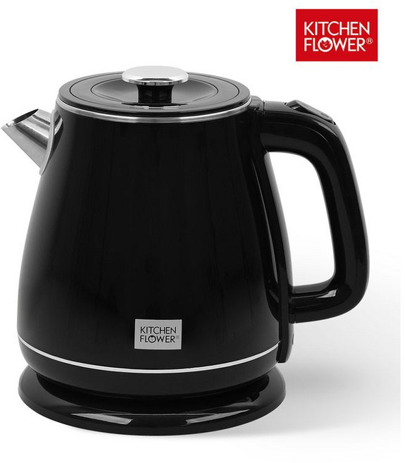 키친플라워 블랙 1.8L 커피 스텐 전기포트 이중단열 무선, KEK-1825