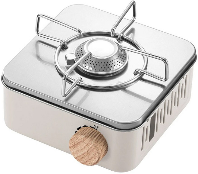 가스 용기에 사용되는 야외 캠핑 스토브 휴대용 바베큐 요리 보관 가방이있는 조절 가능한 장비, White, 1개