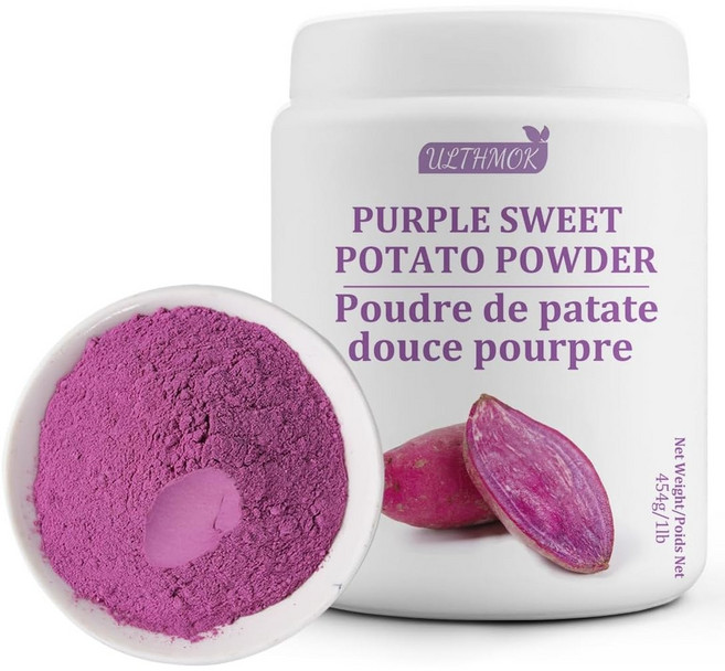 프리미엄 우베 퍼플 파우더 천연 식용 색소 자색고구마 분말 베이킹 디저트 컬러 파우더 [캐나다 현지 소싱 발송], 1개, 454g
