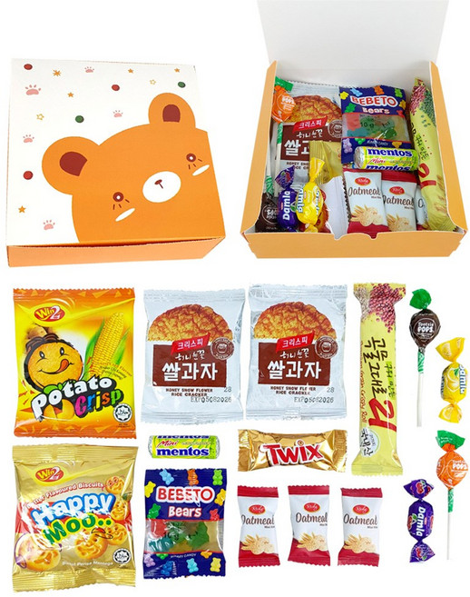 간식꾸러미 곰돌이 C세트 어린이집생일선물 구디백, 간식세트 곰돌이 C, 1개