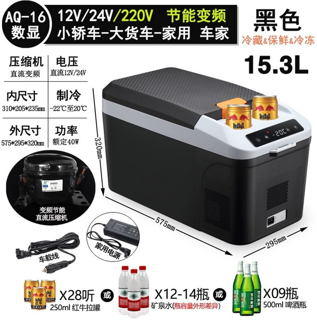 냉장고 차량용 야외용 냉동고 캠핑용 소형, B. AQ16 자동차 12V24V220V