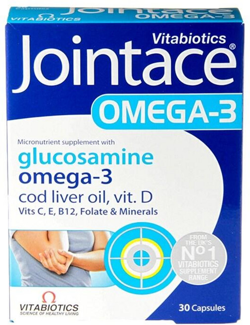 비타바이오틱스 조인트에이스 글루코사민 오메가3 코드리버오일 비타민 캡슐 vitabiotics Jointace, 1개, 30정