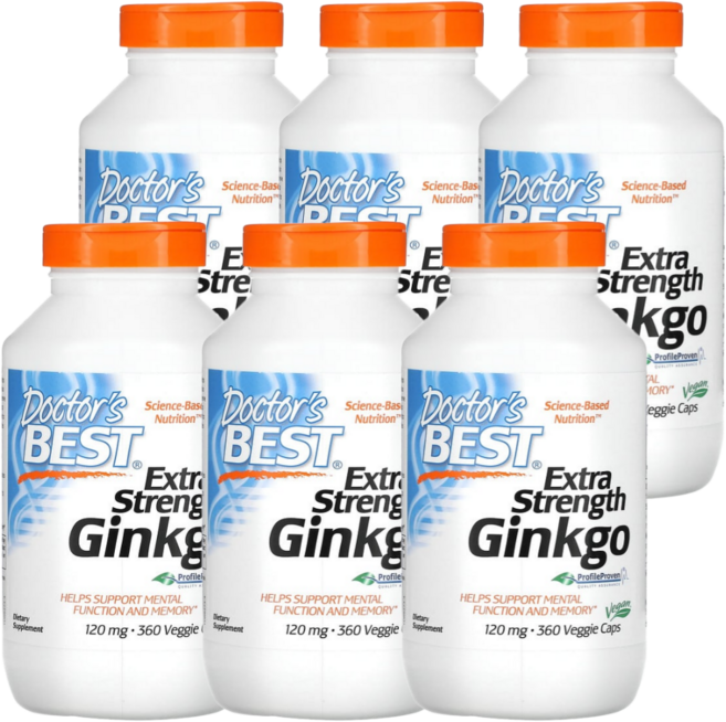 닥터스베스트 엑스트라 스트렝스 징코 120 mg 360 x 6 식물성 캡슐 은행나무 추출물, 360정, 6개