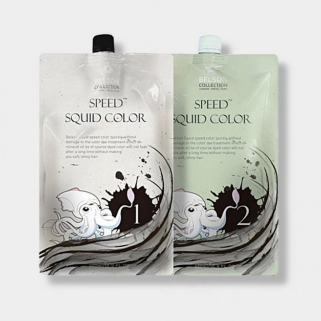 스피드 셀프염색 오징어먹물 염색약 저자극 500ml, 블랙, 1개