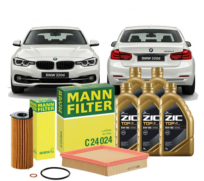 BMW 3시리즈 320d ED 11.10-18.10 F30 F31 B47D20A 디젤 엔진오일세트 만필터+지크탑, 차량 정보 확인하였습니다.