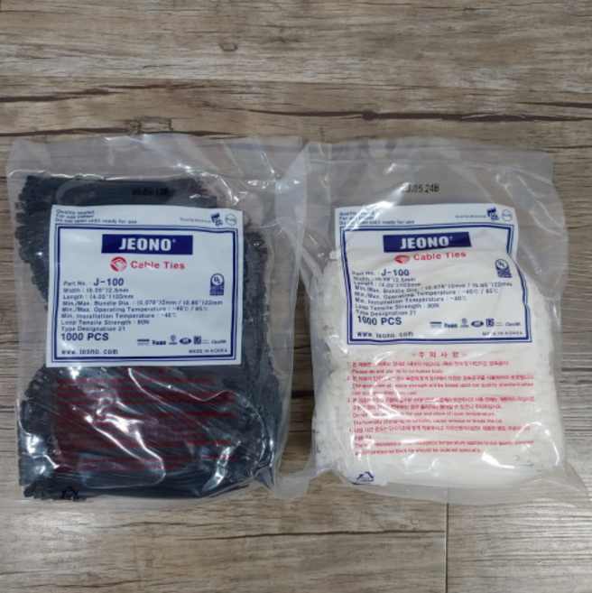 케이디코 전오 국산 케이블타이 100mm J100 1봉 (1000개), 1개, 화이트