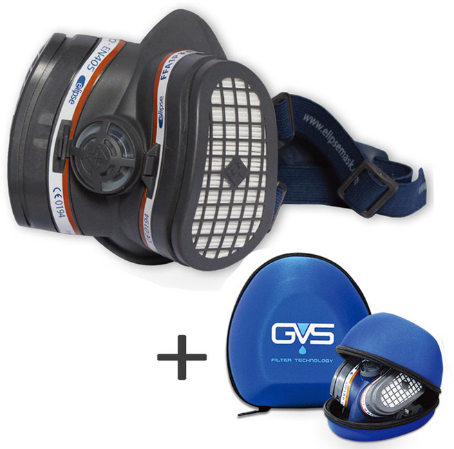 GVS 일립스 방독마스크 A1P3 필터장착 SPR338(소형) / SPR503(대형) 유기화합물용 산업용 제철소 광산 건설현장 중금속 조선소 농약 페인트냄새 금속, (M／L)대형-SPR503, 1개