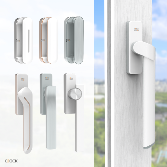 KCC LX하우시스 한화 현대 호환가능 클락 샷시손잡이 셀프교체 자동 수동 핸들 모음, 자동그립2 브리지오, 화이트, 좌핸들, 1개