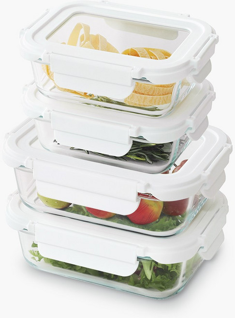 네오플램 클린 내열유리 반찬통 밀폐용기세트 4P 400ml 2p+640ml 2p, 1세트, 4p세트 400ml 2p+640ml 2p