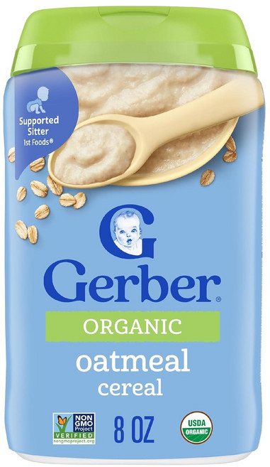 거버 싱글 그레인 시리얼 분말 어린이 미음 227g, 오트밀(Oatmeal), 2개