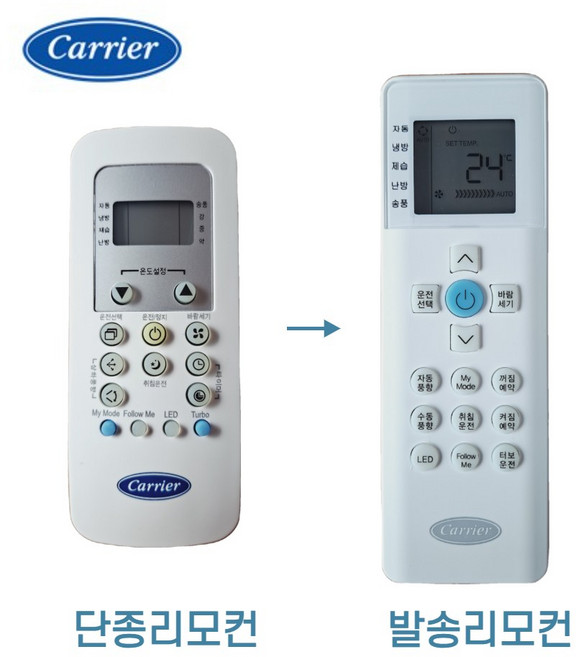 [정품]캐리어 벽걸이에어컨 리모컨 RG56N/BGEF, 1개, 대체리모컨53672